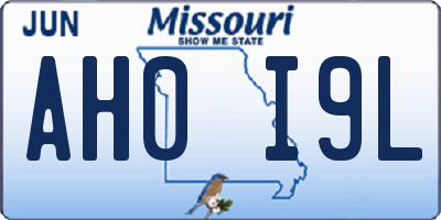 MO license plate AH0I9L