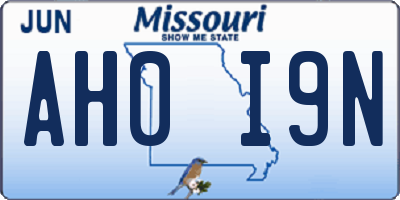 MO license plate AH0I9N