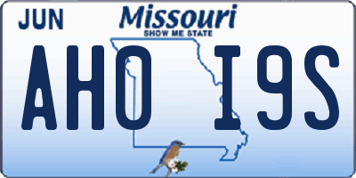 MO license plate AH0I9S