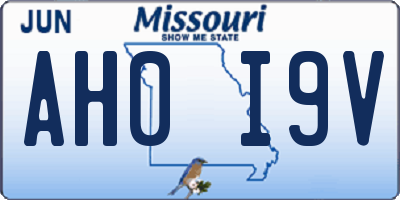 MO license plate AH0I9V