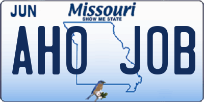 MO license plate AH0J0B