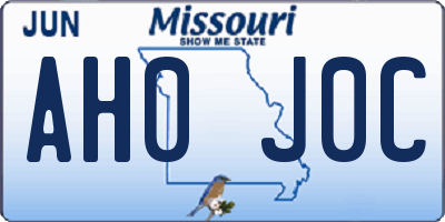 MO license plate AH0J0C