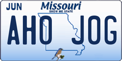 MO license plate AH0J0G