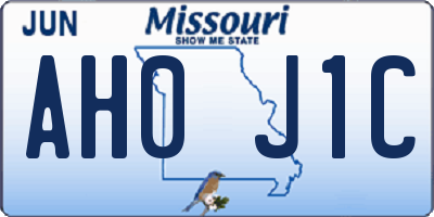 MO license plate AH0J1C