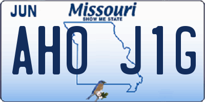 MO license plate AH0J1G