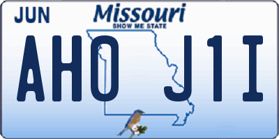 MO license plate AH0J1I