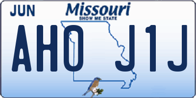 MO license plate AH0J1J