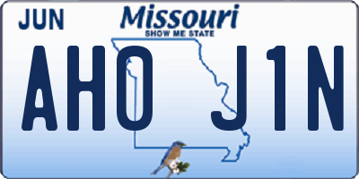 MO license plate AH0J1N