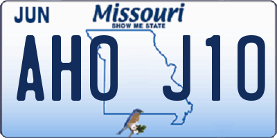 MO license plate AH0J1O