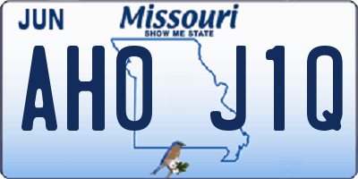 MO license plate AH0J1Q