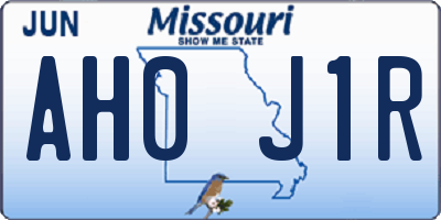 MO license plate AH0J1R