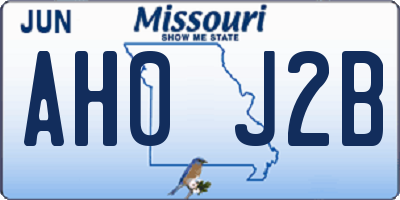 MO license plate AH0J2B