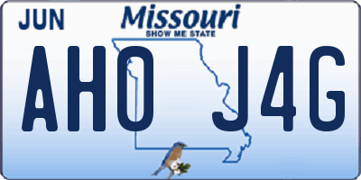 MO license plate AH0J4G