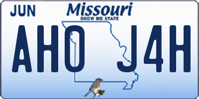 MO license plate AH0J4H