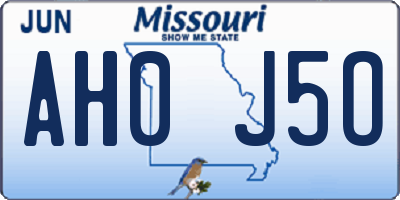 MO license plate AH0J5O