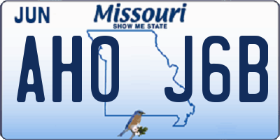 MO license plate AH0J6B