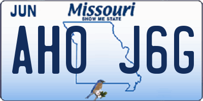 MO license plate AH0J6G