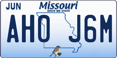 MO license plate AH0J6M