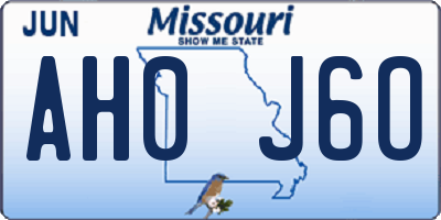 MO license plate AH0J6O