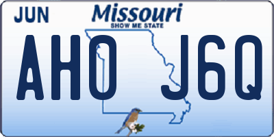 MO license plate AH0J6Q