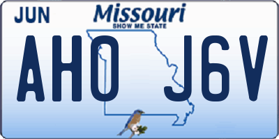 MO license plate AH0J6V