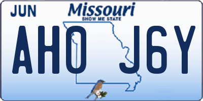 MO license plate AH0J6Y