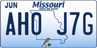 MO license plate AH0J7G