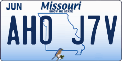 MO license plate AH0J7V