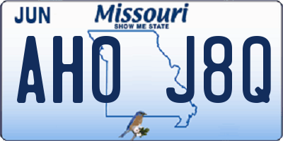 MO license plate AH0J8Q