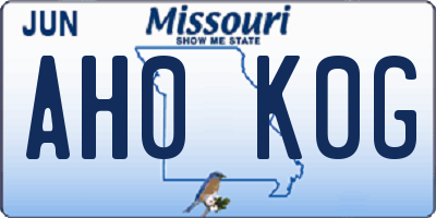 MO license plate AH0K0G