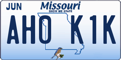 MO license plate AH0K1K