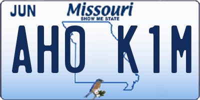 MO license plate AH0K1M