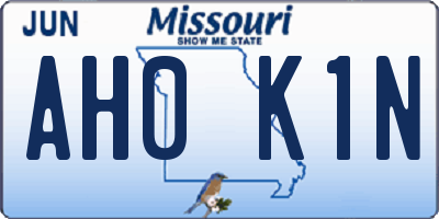 MO license plate AH0K1N