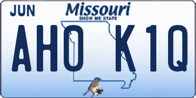 MO license plate AH0K1Q