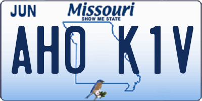 MO license plate AH0K1V
