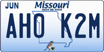 MO license plate AH0K2M