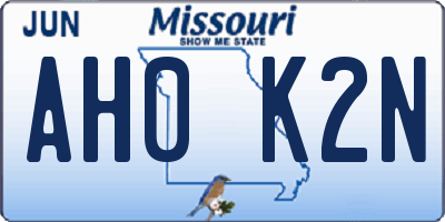 MO license plate AH0K2N