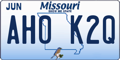 MO license plate AH0K2Q