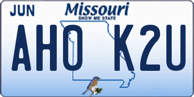 MO license plate AH0K2U