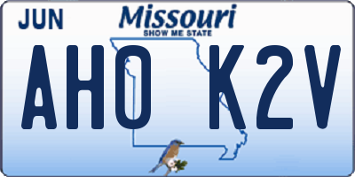 MO license plate AH0K2V