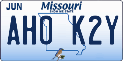 MO license plate AH0K2Y