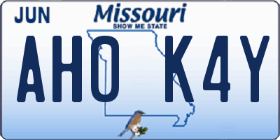 MO license plate AH0K4Y