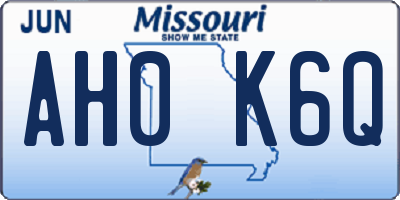 MO license plate AH0K6Q