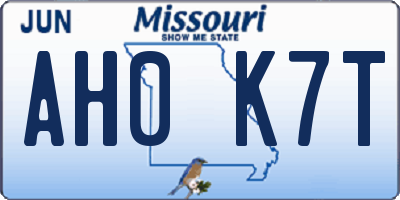 MO license plate AH0K7T