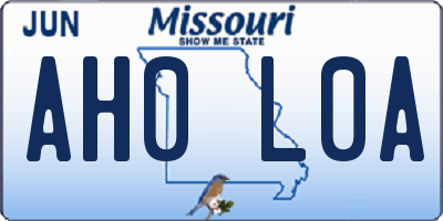 MO license plate AH0L0A