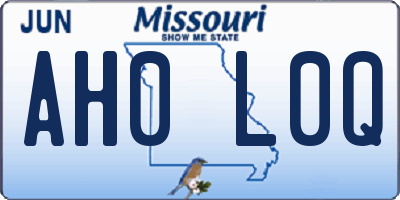 MO license plate AH0L0Q