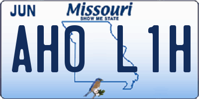 MO license plate AH0L1H