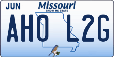 MO license plate AH0L2G