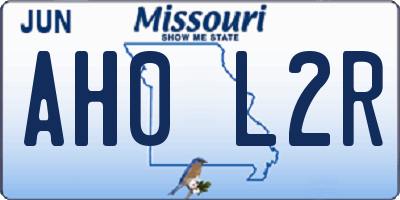 MO license plate AH0L2R