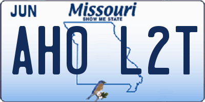 MO license plate AH0L2T